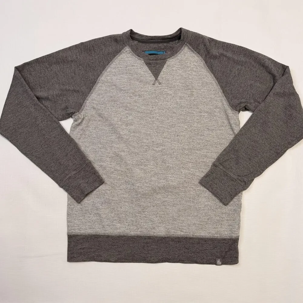 The North Face Sweatshirt Mens Small Gray Heather Raglan Crewneck Knit Pullover
